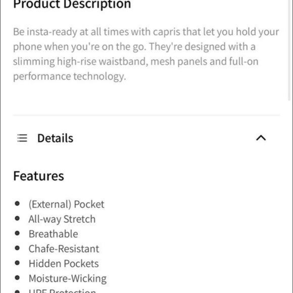 Fabletics Mila Pocket Powerhold Light Blue w/Dark Blue Stripes Capri Leggings-S - Picture 3 of 9